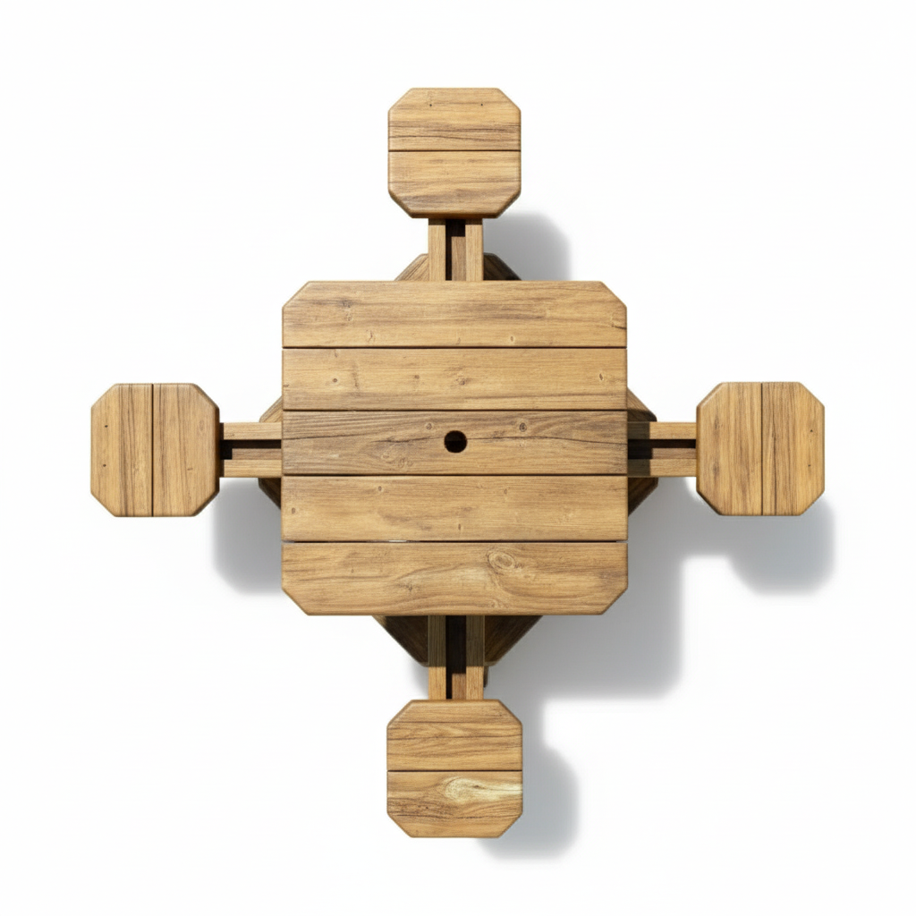 DIY picnic table in backyard - outdoor dining furniture woodworking project