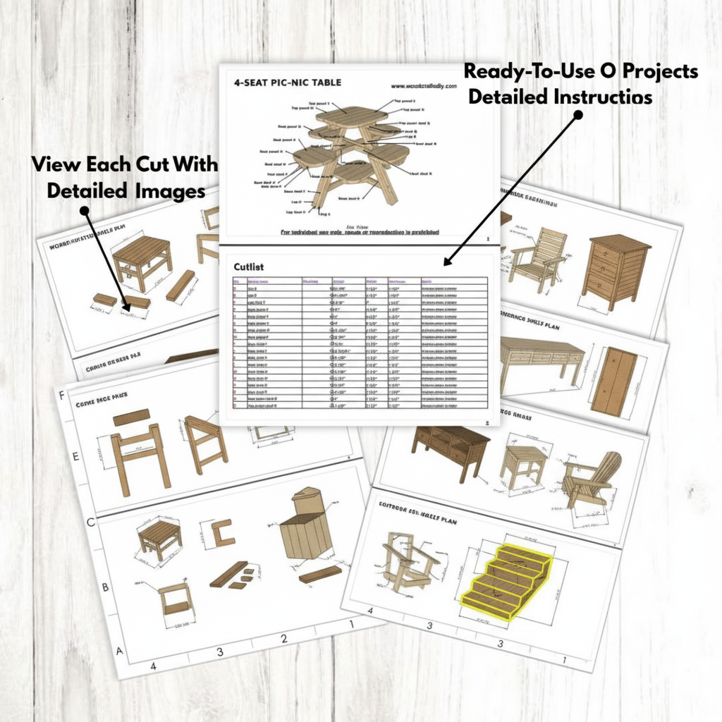 Outdoor woodworking projects bundle - deck, patio, and garden furniture plans
