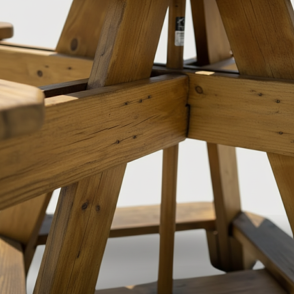 Picnic table top view blueprint - overhead woodworking plan layout