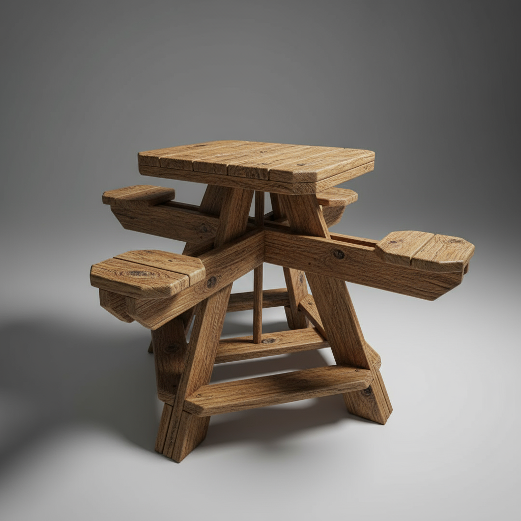 Picnic table woodworking plans PDF download - DIY outdoor furniture blueprint