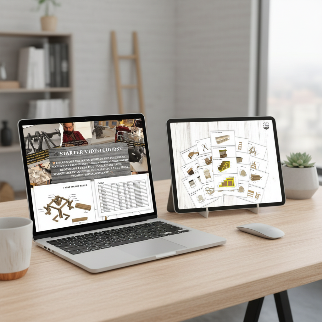 Woodworking plans bundle layout - organized PDF blueprints and instructions