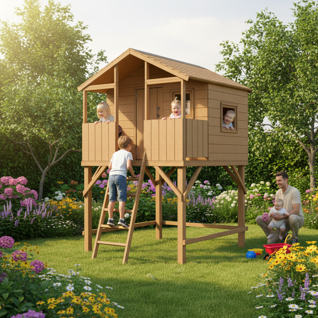 Backyard lifestyle scene