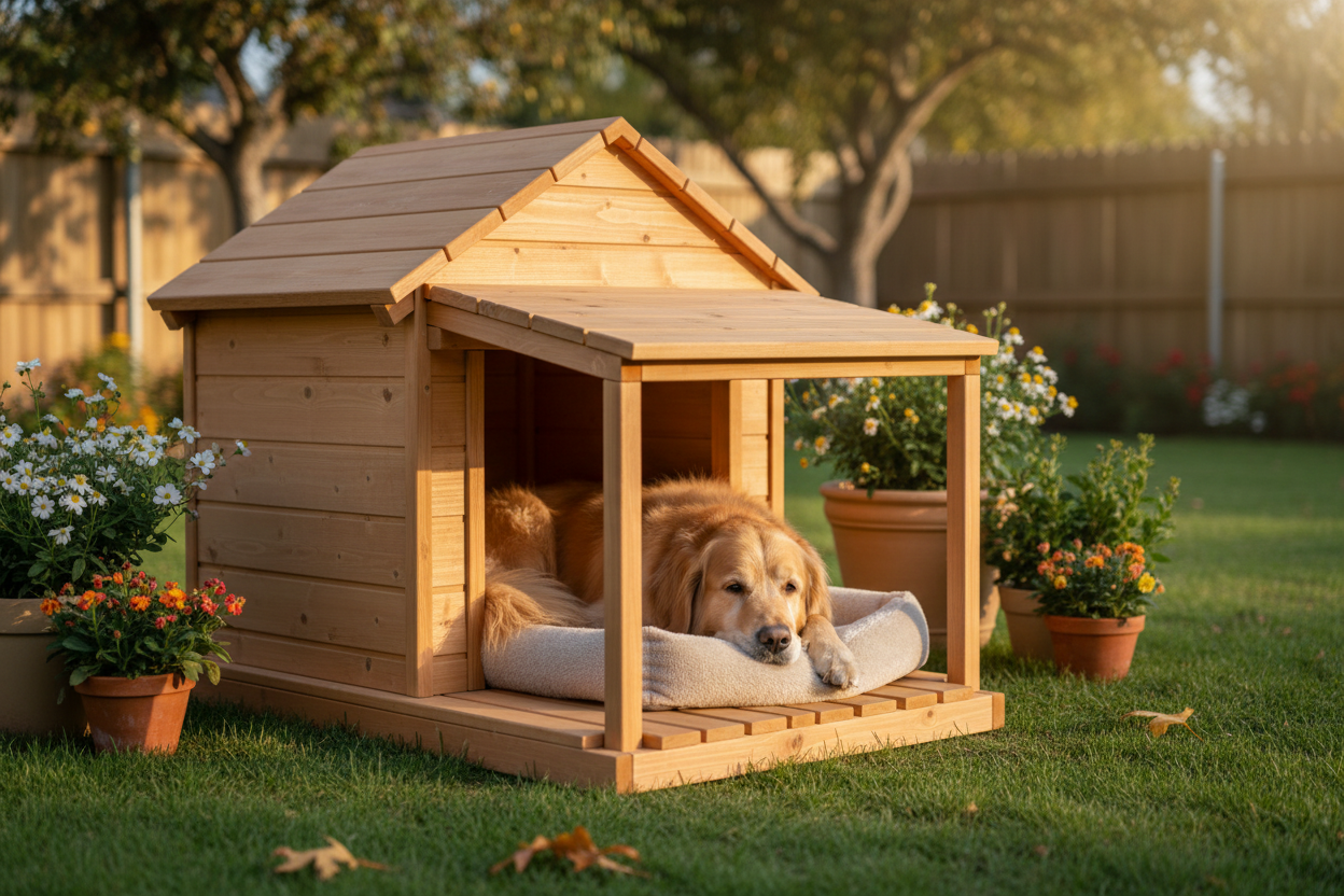 Dog resting in house