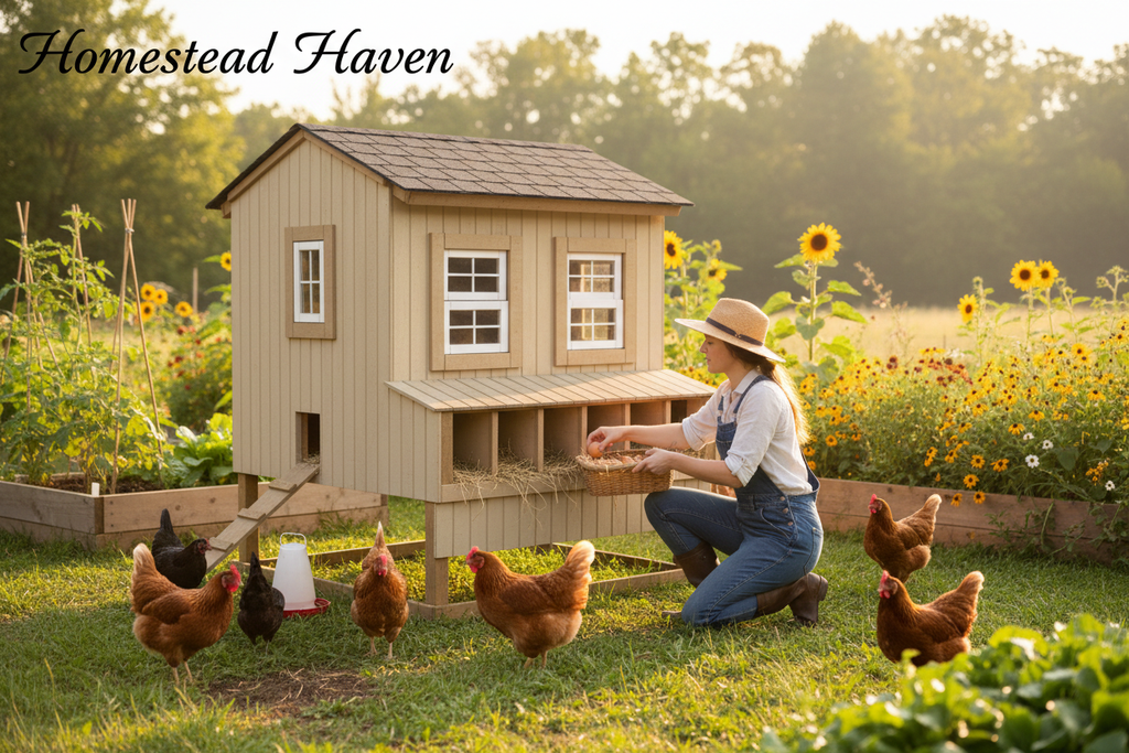 Egg collecting scene