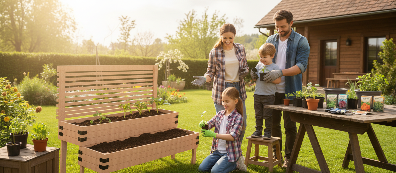 Family planting together