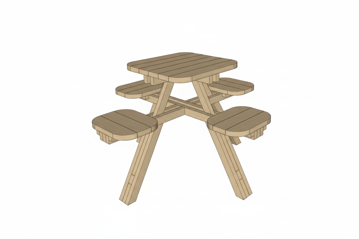 Hero 4-seat picnic table