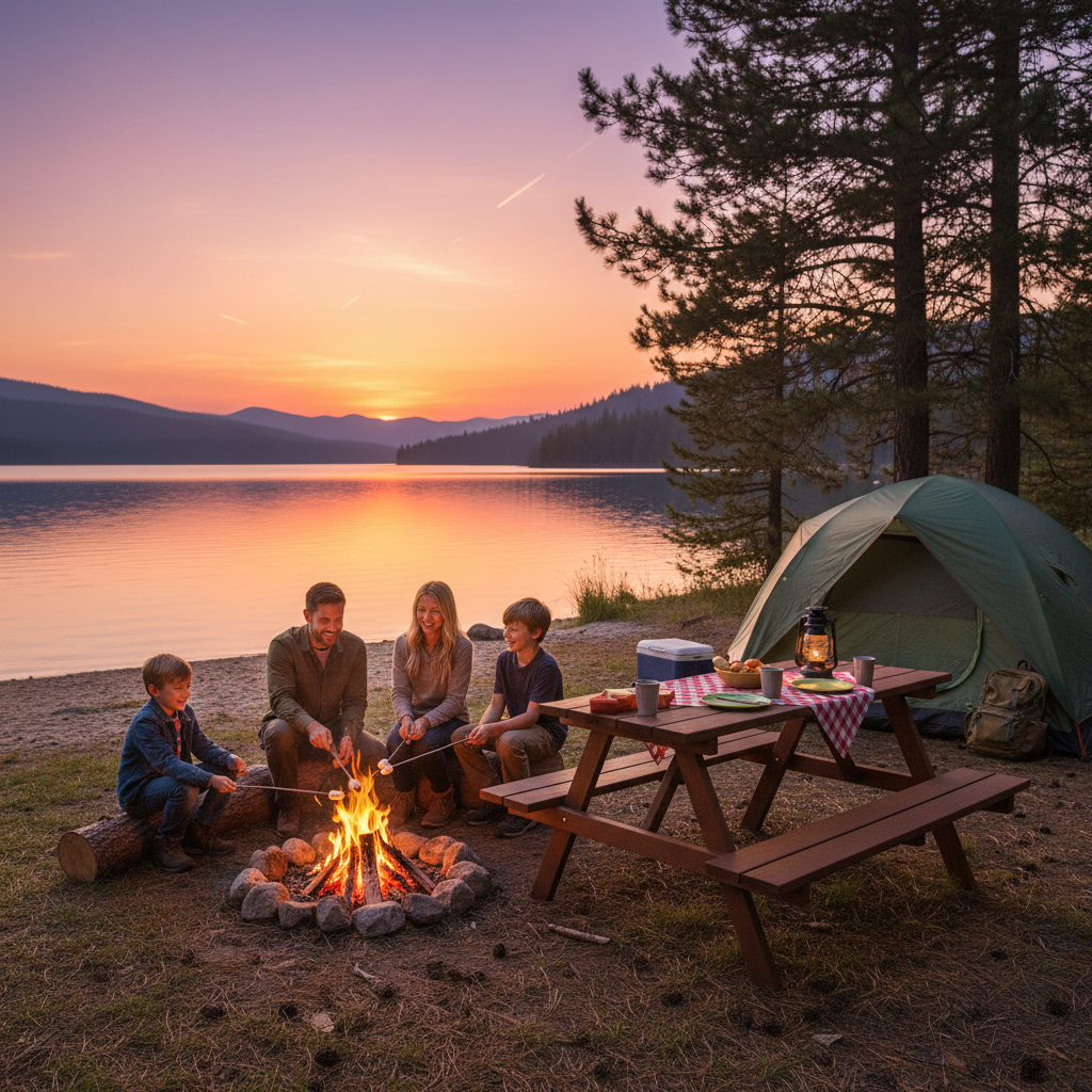 Lakeside camping