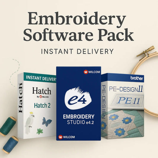 Embroidery Pack Hatch 2 - Wilcom e4.2 - PE design 11 + FREE 1,000,000 Embroidery Designs Bundle