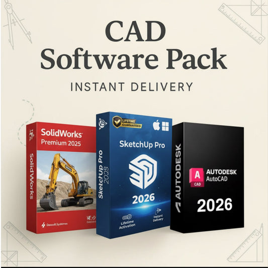 CAD Software Pack – SolidWorks Premium 2025 + SketchUp Pro 2026 + AutoCAD 2026
