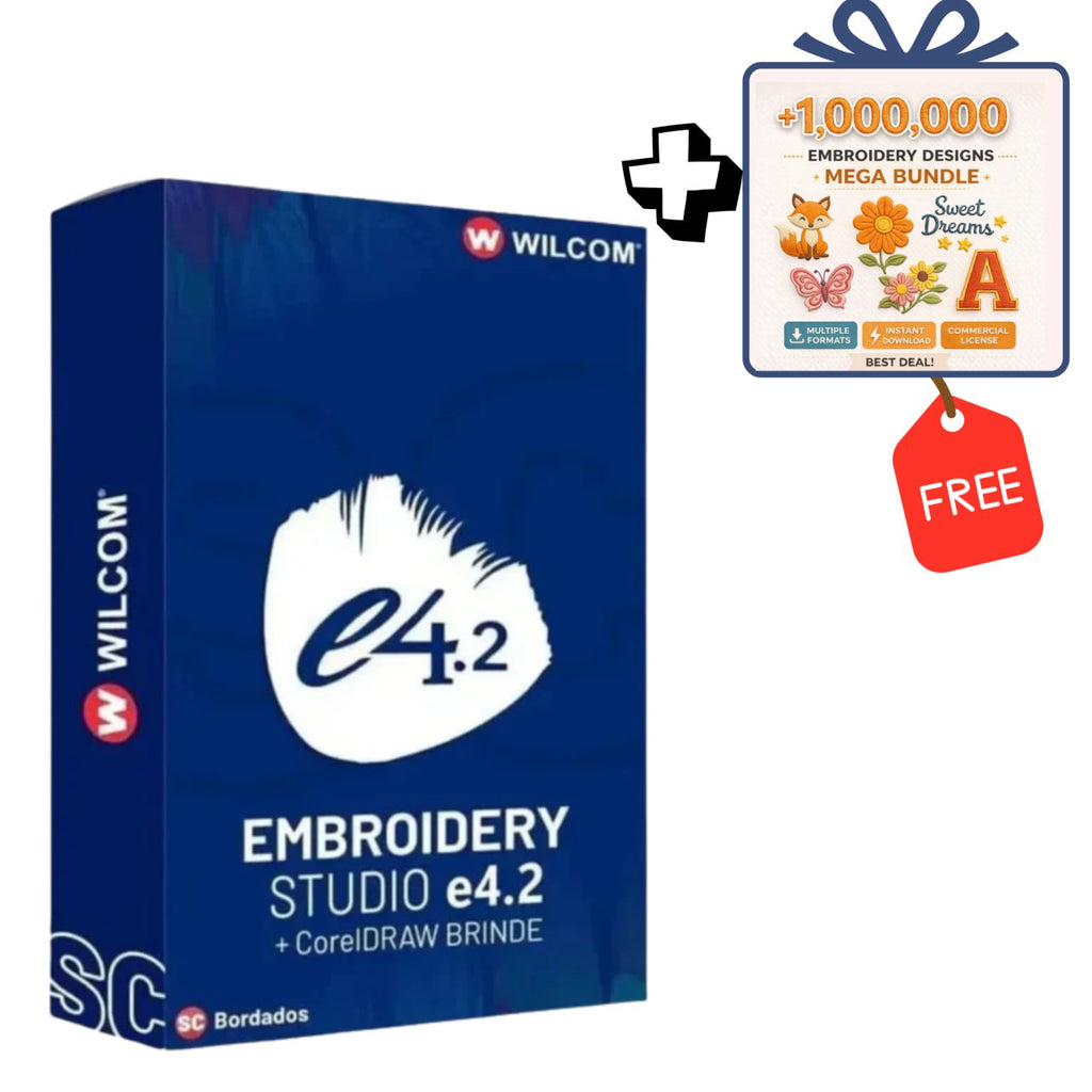 Wilcom e4.2 Lifetime License + FREE 1,000,000 Embroidery Designs Bundle | Brother Software | (Instant Download)